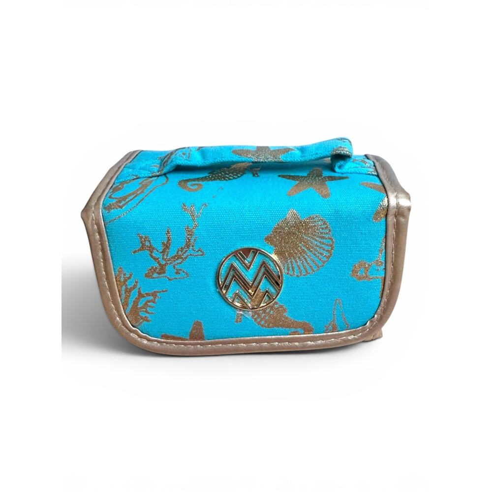 Macbeth Collection Margaret Josephs Travel Jewelry Roll Turquoise Gold Sea Life